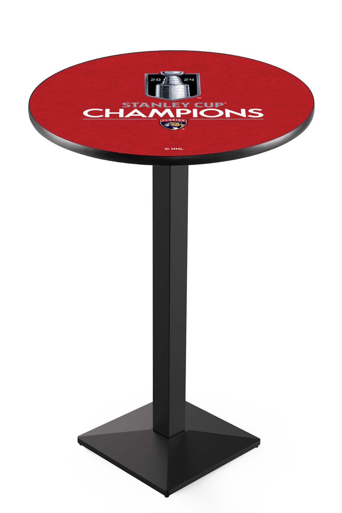 Florida Panthers - 2024 Stanley Cup 42-Inch Pub Table with 30-Inch Top, Square Base Base, and Black Wrinkle Finish 1 Florida Panthers - 2024 Stanley Cup 42-Inch Pub Table with 30-Inch Top, Square Base Base, and Black Wrinkle Finish