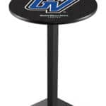 Grand Valley State University 42-Inch Pub Table with 36-Inch Top, Square Base Base, and Black Wrinkle Finish