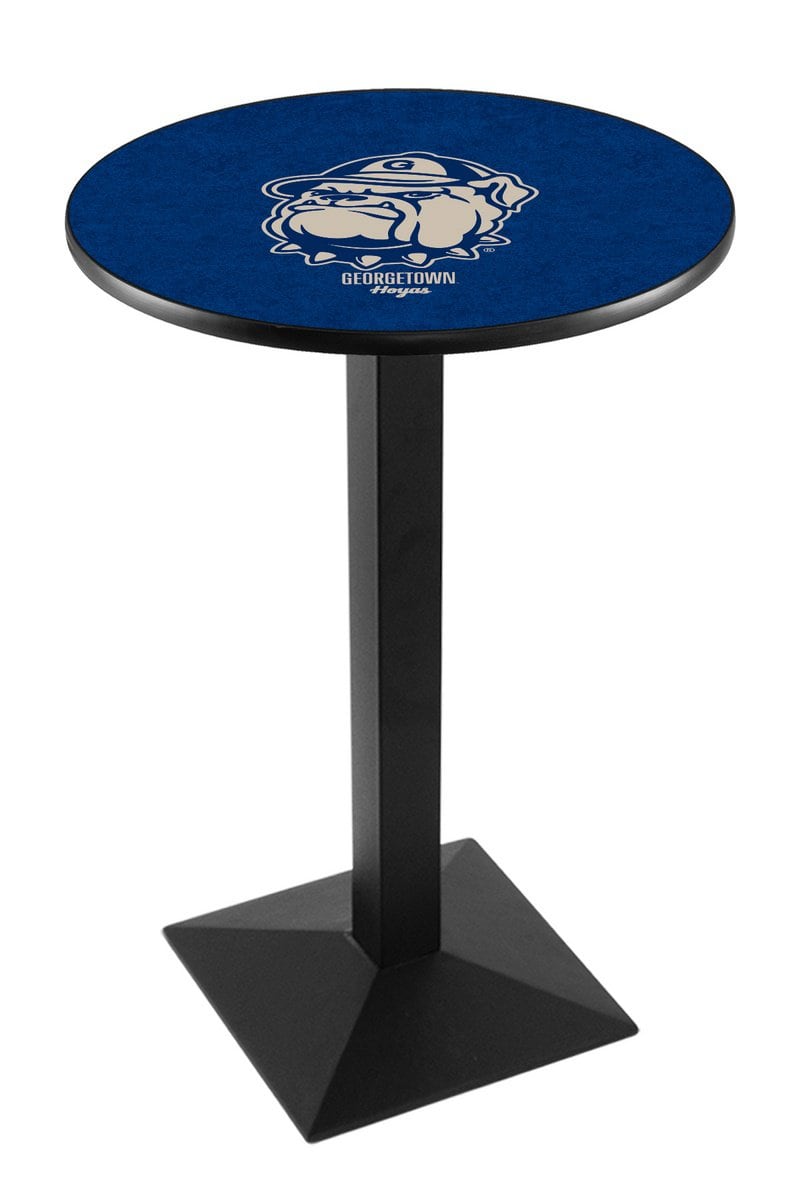 Georgetown University 36-Inch Pub Table with 36-Inch Top, Square Base Base, and Black Wrinkle Finish 1 Georgetown University 36-Inch Pub Table with 36-Inch Top, Square Base Base, and Black Wrinkle Finish