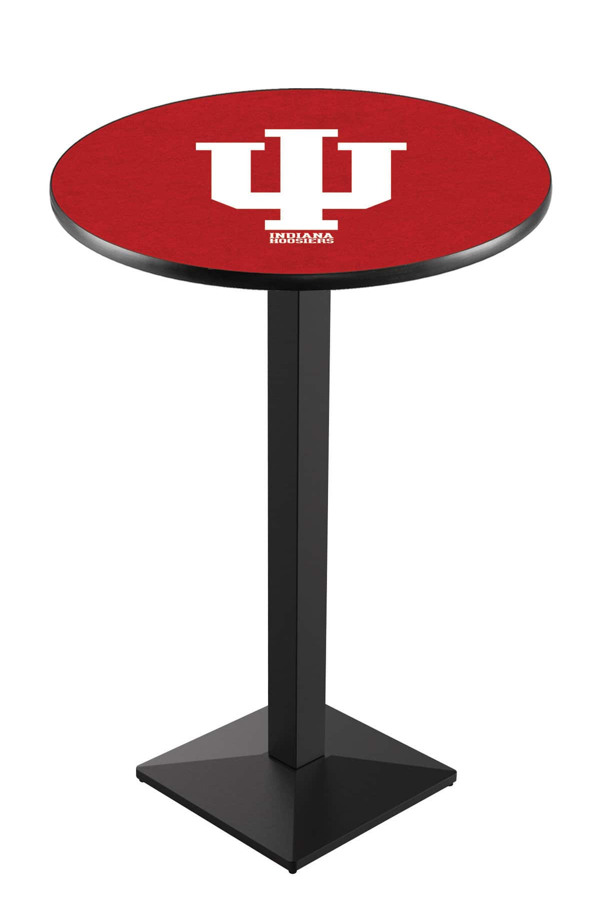 Indiana University 42-Inch Pub Table with 36-Inch Top, Square Base Base, and Black Wrinkle Finish 1 Indiana University 42-Inch Pub Table with 36-Inch Top, Square Base Base, and Black Wrinkle Finish