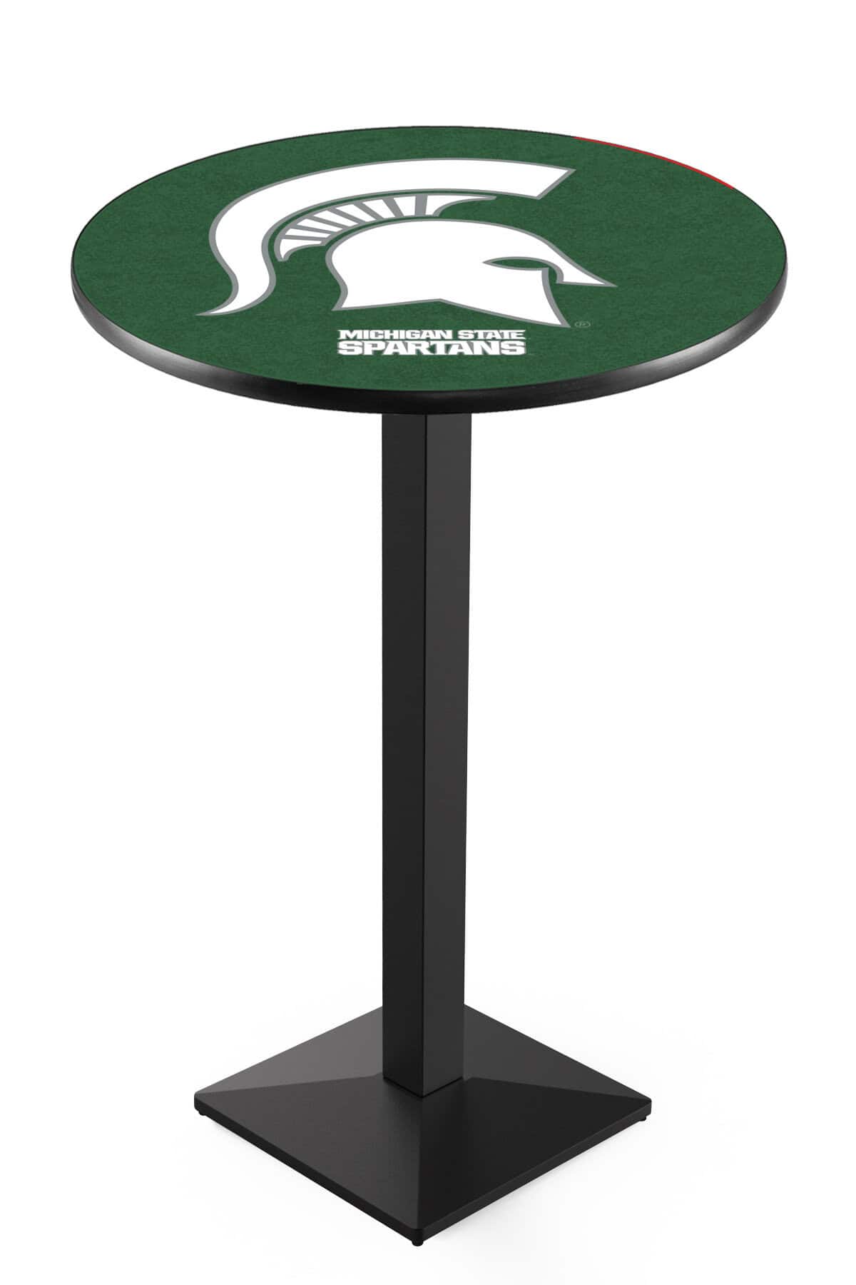 Michigan State University 42-Inch Pub Table with 30-Inch Top, Square Base Base, and Black Wrinkle Finish 1 Michigan State University 42-Inch Pub Table with 30-Inch Top, Square Base Base, and Black Wrinkle Finish