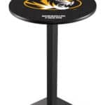University of Missouri 42-Inch Pub Table with 36-Inch Top, Square Base Base, and Black Wrinkle Finish
