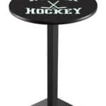University of North Dakota (Hockey) 42-Inch Pub Table with 30-Inch Top, Square Base Base, and Black Wrinkle Finish