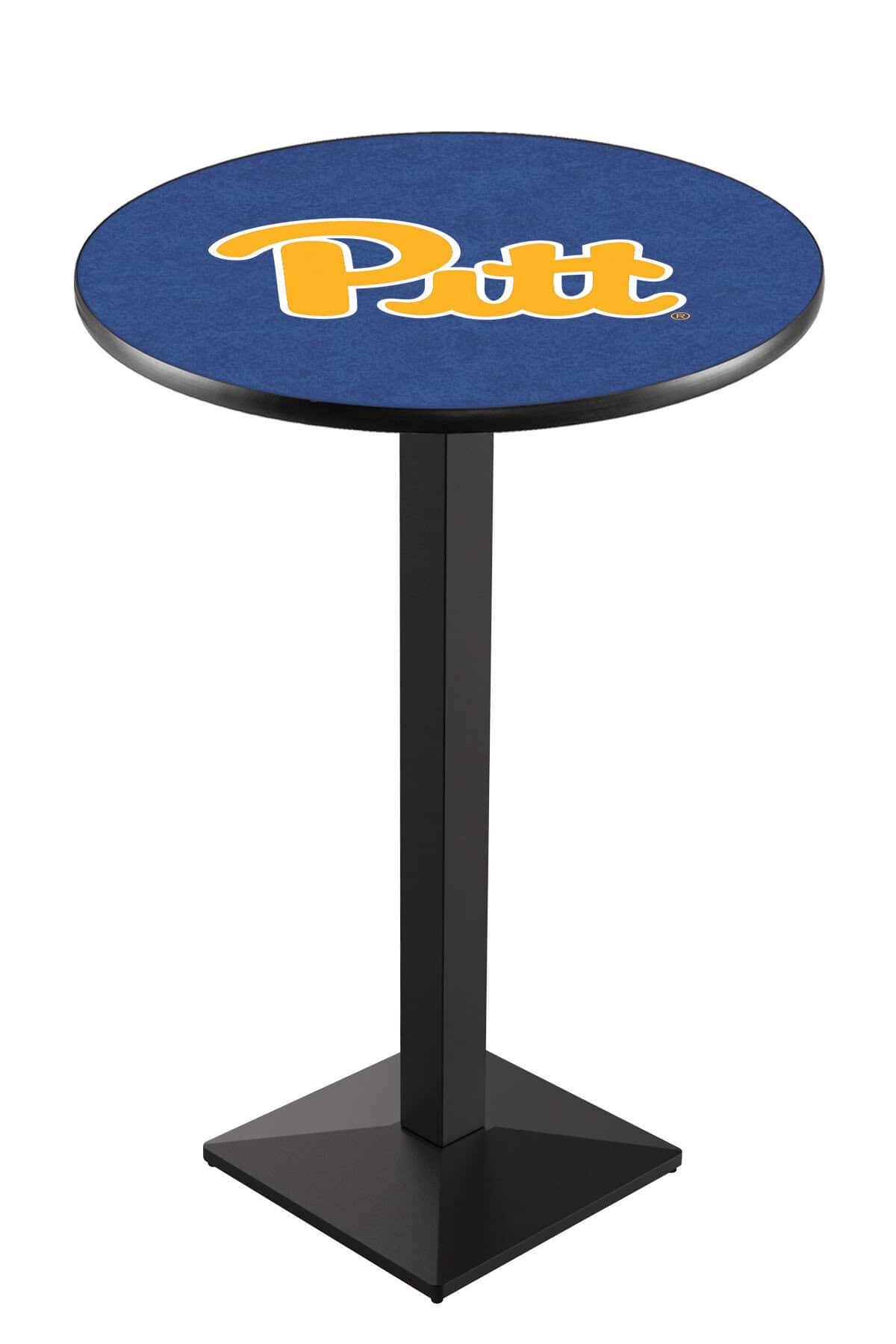 University of Pittsburgh 36-Inch Pub Table with 30-Inch Top, Square Base Base, and Black Wrinkle Finish 1 University of Pittsburgh 36-Inch Pub Table with 30-Inch Top, Square Base Base, and Black Wrinkle Finish