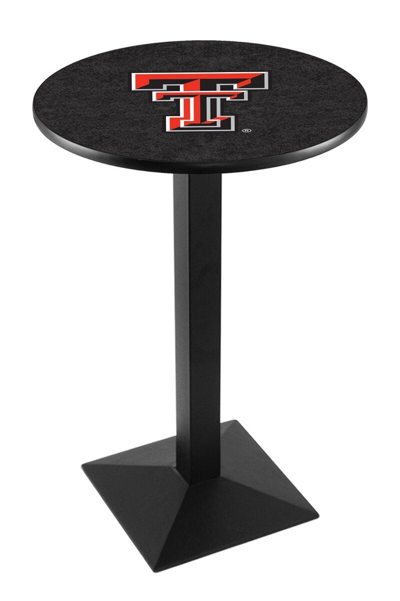 Texas Tech University 42-Inch Pub Table with 30-Inch Top, Square Base Base, and Black Wrinkle Finish 1 Texas Tech University 42-Inch Pub Table with 30-Inch Top, Square Base Base, and Black Wrinkle Finish