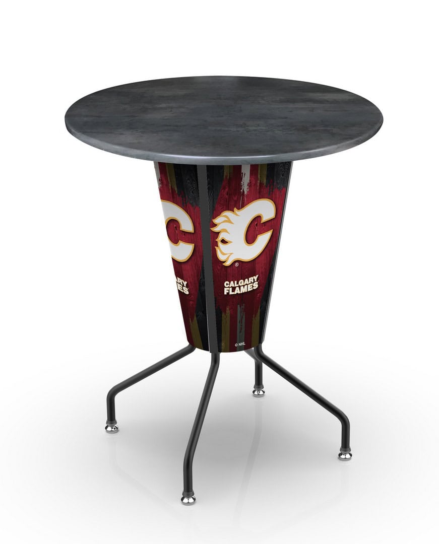 Calgary Flames 42-Inch Tall Outdoor Lighted Pub Table w/ 36-Inch Top 1 Calgary Flames 42-Inch Tall Outdoor Lighted Pub Table w/ 36-Inch Top