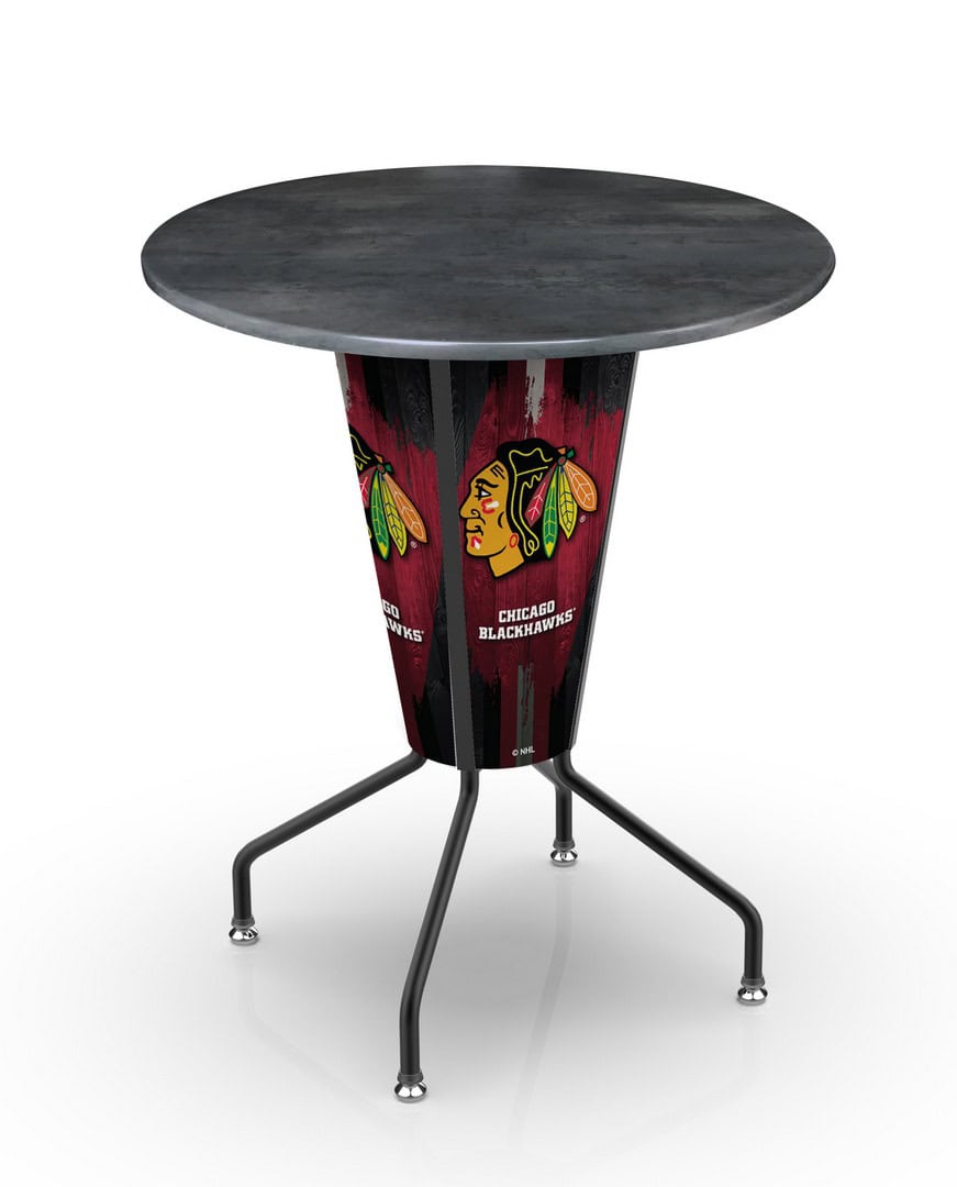 Chicago Blackhawks 42-Inch Tall Outdoor Lighted Pub Table w/ 36-Inch Top 1 Chicago Blackhawks 42-Inch Tall Outdoor Lighted Pub Table w/ 36-Inch Top