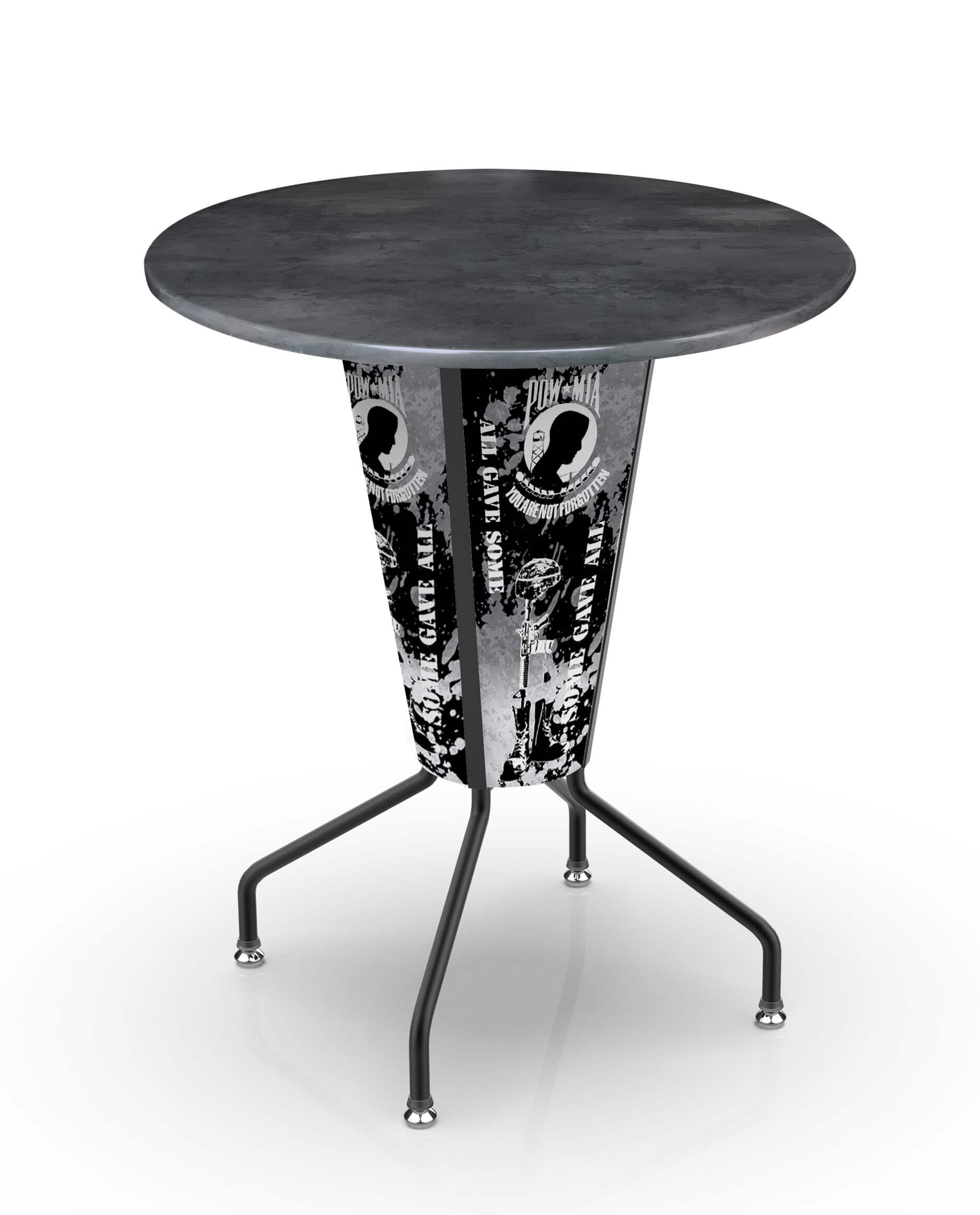 POW/MIA 42-Inch Tall Outdoor Lighted Pub Table w/ 36-Inch Top 7 POW/MIA 42-Inch Tall Outdoor Lighted Pub Table w/ 36-Inch Top