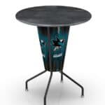 San Jose Sharks 42-Inch Tall Outdoor Lighted Pub Table w/ 36-Inch Top 7 San Jose Sharks 42-Inch Tall Outdoor Lighted Pub Table w/ 36-Inch Top