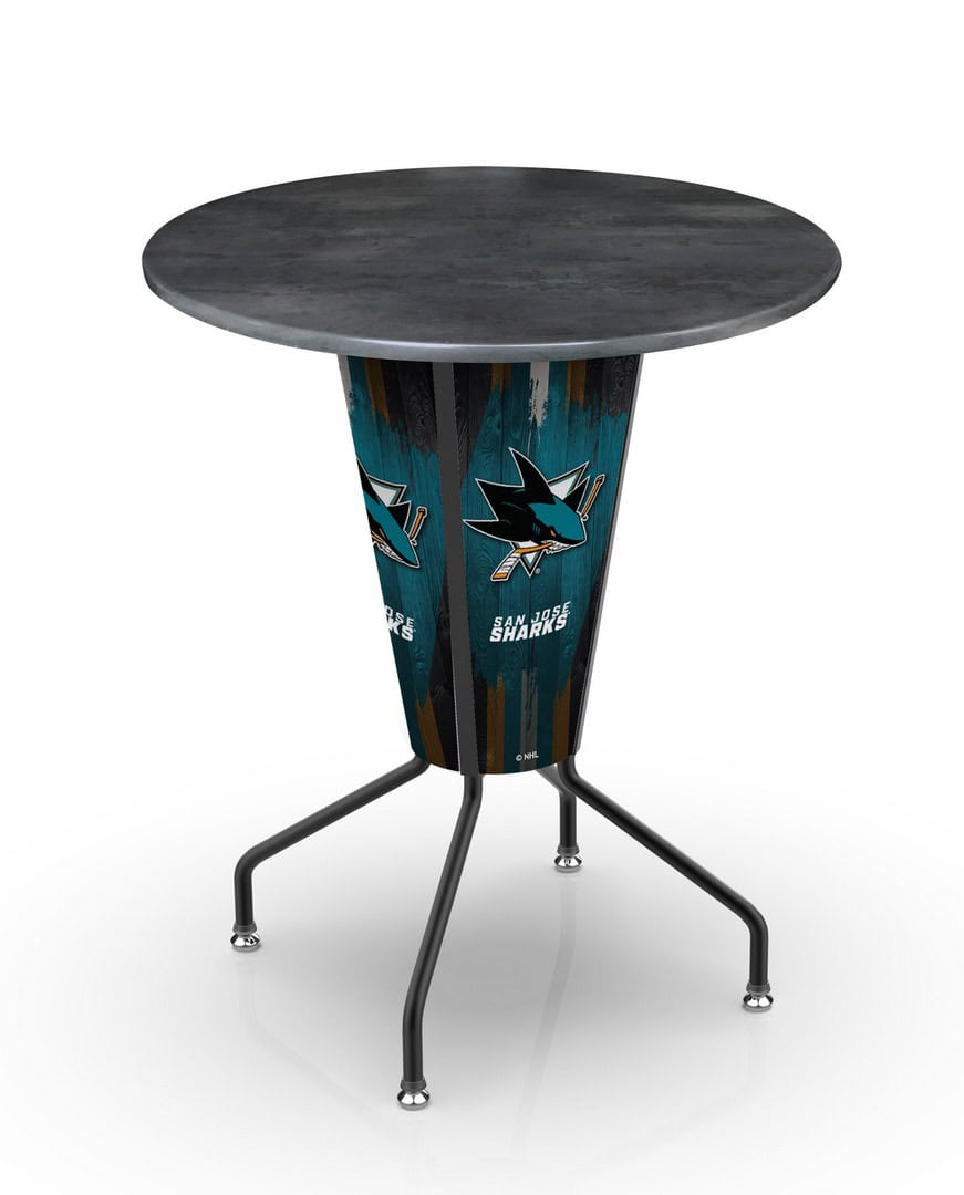 San Jose Sharks 42-Inch Tall Outdoor Lighted Pub Table w/ 36-Inch Top 1 San Jose Sharks 42-Inch Tall Outdoor Lighted Pub Table w/ 36-Inch Top