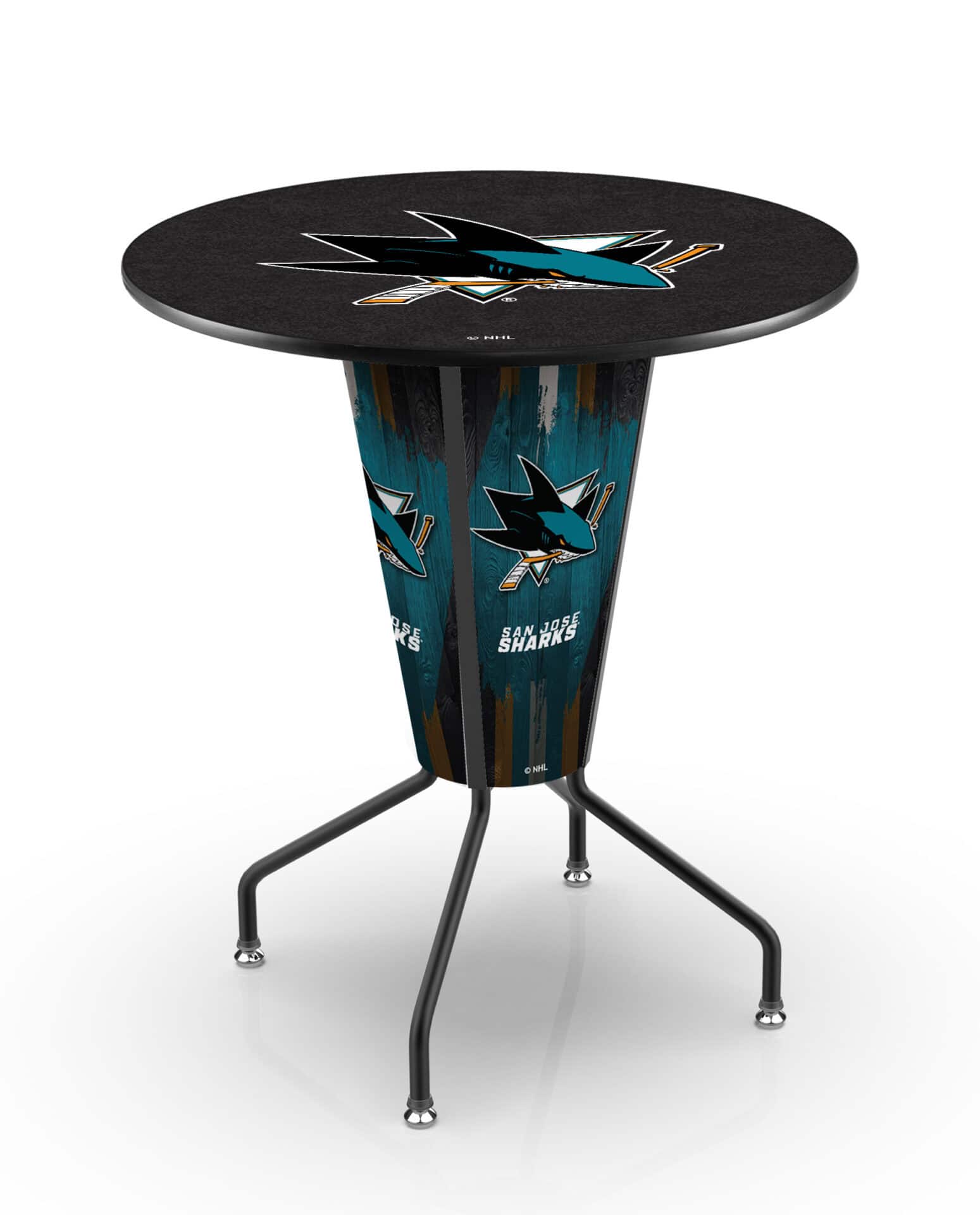 San Jose Sharks 42-Inch Tall Indoor Lighted Pub Table w/ 36-Inch Top 1 San Jose Sharks 42-Inch Tall Indoor Lighted Pub Table w/ 36-Inch Top