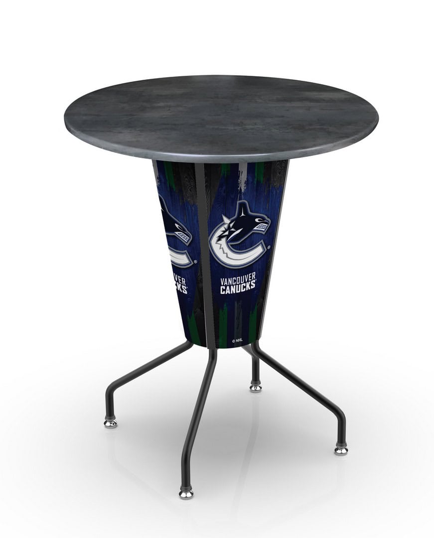 Vancouver Canucks 42-Inch Tall Outdoor Lighted Pub Table w/ 36-Inch Top 1 Vancouver Canucks 42-Inch Tall Outdoor Lighted Pub Table w/ 36-Inch Top