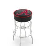 University of Alabama 30-Inch Swivel Backless Bar Stool w/ Chrome Finish, Double-Ring Base, Cushion Seat ("A" Logo) 3 University of Alabama 30-Inch Swivel Backless Bar Stool w/ Chrome Finish, Double-Ring Base, Cushion Seat ("A" Logo)
