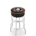 Anaheim Ducks 30-Inch Swivel Backless Bar Stool w/ Chrome Finish, Double-Ring Base, Cushion Seat 3 Anaheim Ducks 30-Inch Swivel Backless Bar Stool w/ Chrome Finish, Double-Ring Base, Cushion Seat
