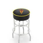 Arizona State University 25-Inch Swivel Backless Counter Stool w/ Chrome Finish, Double-Ring Base, Cushion Seat (Pitchfork Logo) 3 Arizona State University 25-Inch Swivel Backless Counter Stool w/ Chrome Finish, Double-Ring Base, Cushion Seat (Pitchfork Logo)