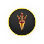 Arizona State University 25-Inch Swivel Backless Counter Stool w/ Chrome Finish, Double-Ring Base, Cushion Seat (Pitchfork Logo) 4 Arizona State University 25-Inch Swivel Backless Counter Stool w/ Chrome Finish, Double-Ring Base, Cushion Seat (Pitchfork Logo)