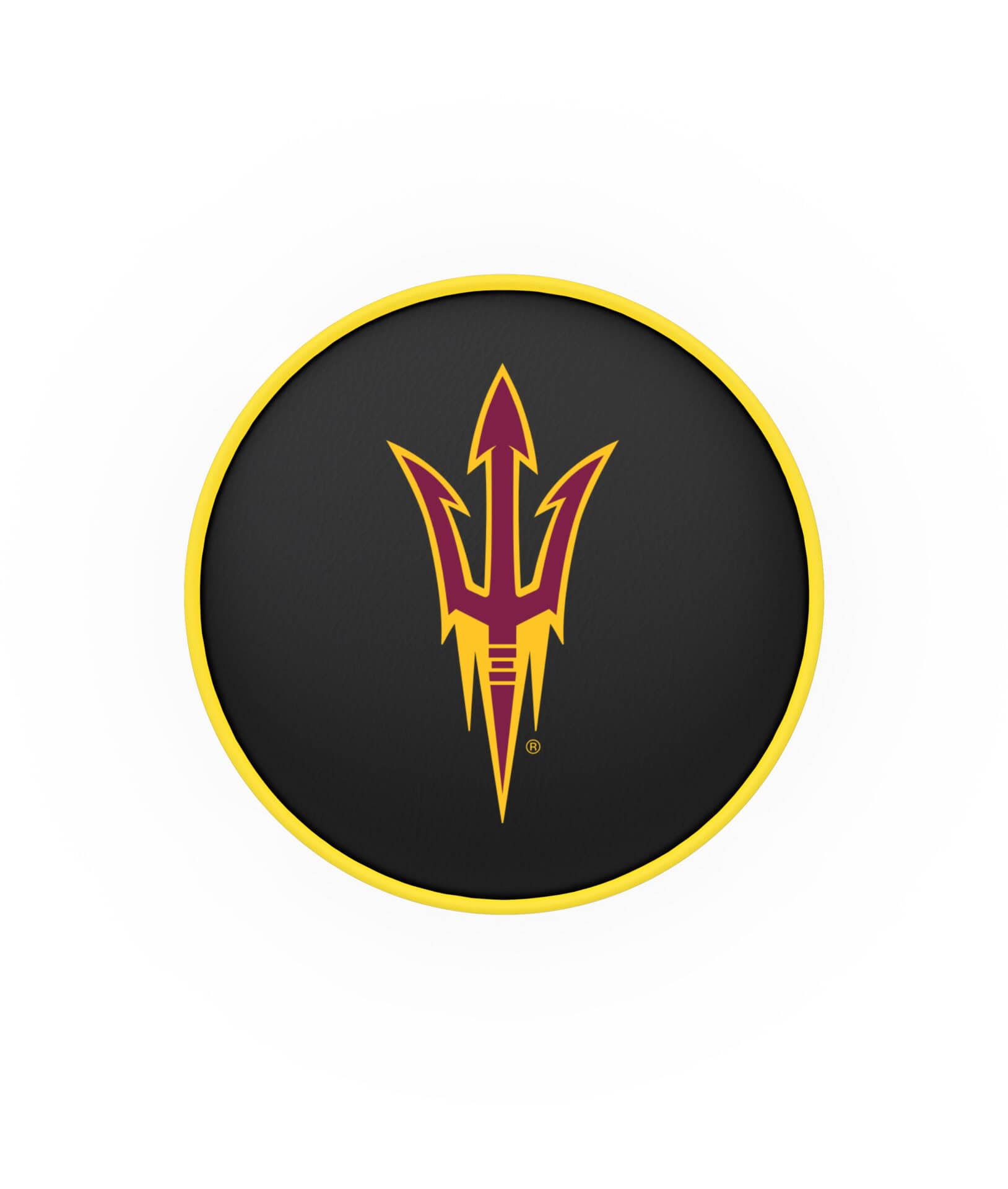 Arizona State University 25-Inch Swivel Backless Counter Stool w/ Chrome Finish, Double-Ring Base, Cushion Seat (Pitchfork Logo) 2 Arizona State University 25-Inch Swivel Backless Counter Stool w/ Chrome Finish, Double-Ring Base, Cushion Seat (Pitchfork Logo) - Image 2