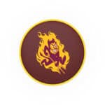 Arizona State University 25-Inch Swivel Backless Counter Stool w/ Chrome Finish, Double-Ring Base, Cushion Seat (Sparky Logo) 4 Arizona State University 25-Inch Swivel Backless Counter Stool w/ Chrome Finish, Double-Ring Base, Cushion Seat (Sparky Logo)