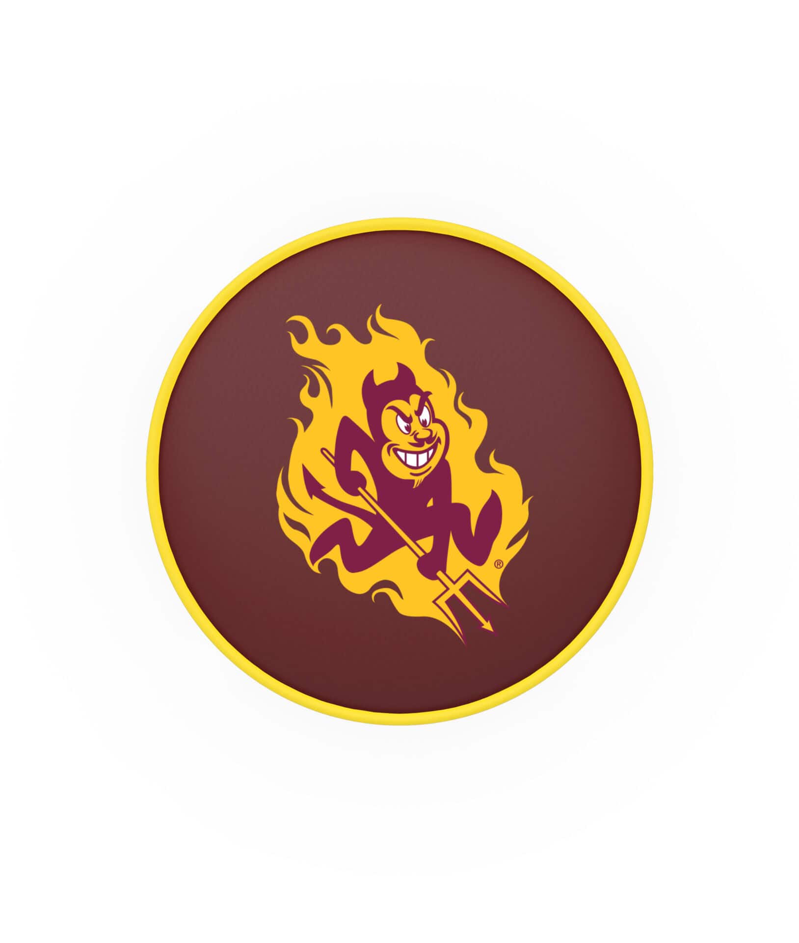 Arizona State University 25-Inch Swivel Backless Counter Stool w/ Chrome Finish, Double-Ring Base, Cushion Seat (Sparky Logo) 2 Arizona State University 25-Inch Swivel Backless Counter Stool w/ Chrome Finish, Double-Ring Base, Cushion Seat (Sparky Logo) - Image 2