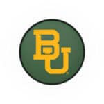 Baylor University 25-Inch Swivel Backless Counter Stool w/ Chrome Finish, Double-Ring Base, Cushion Seat