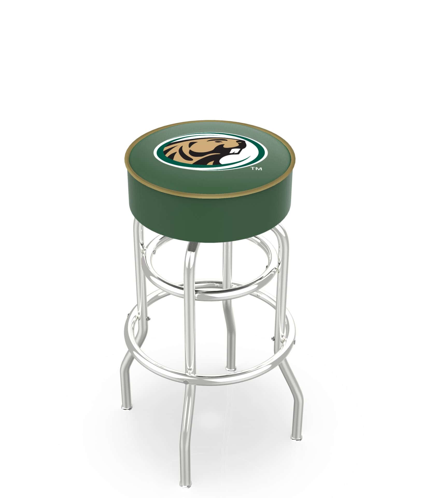 Bemidji State University 30-Inch Swivel Backless Bar Stool w/ Chrome Finish, Double-Ring Base, Cushion Seat 1 Bemidji State University 30-Inch Swivel Backless Bar Stool w/ Chrome Finish, Double-Ring Base, Cushion Seat