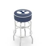 Brigham Young University 25-Inch Swivel Backless Counter Stool w/ Chrome Finish, Double-Ring Base, Cushion Seat 3 Brigham Young University 25-Inch Swivel Backless Counter Stool w/ Chrome Finish, Double-Ring Base, Cushion Seat