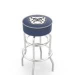 Butler University 25-Inch Swivel Backless Counter Stool w/ Chrome Finish, Double-Ring Base, Cushion Seat