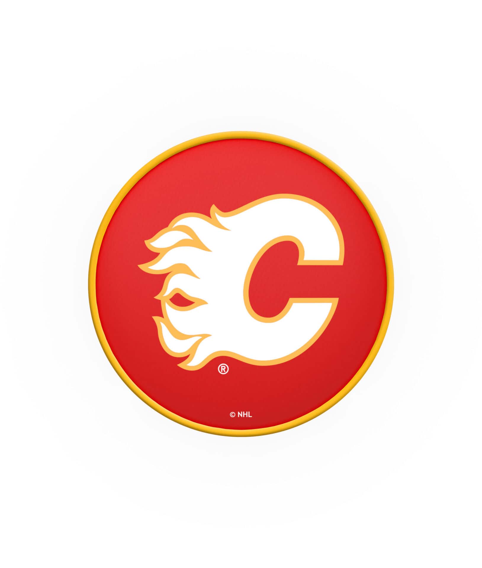Calgary Flames 30-Inch Swivel Backless Bar Stool w/ Chrome Finish, Double-Ring Base, Cushion Seat 2 Calgary Flames 30-Inch Swivel Backless Bar Stool w/ Chrome Finish, Double-Ring Base, Cushion Seat - Image 2