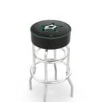 Dallas Stars 30-Inch Swivel Backless Bar Stool w/ Chrome Finish, Double-Ring Base, Cushion Seat 3 Dallas Stars 30-Inch Swivel Backless Bar Stool w/ Chrome Finish, Double-Ring Base, Cushion Seat