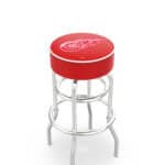 Detroit Red Wings 30-Inch Swivel Backless Bar Stool w/ Chrome Finish, Double-Ring Base, Cushion Seat 3 Detroit Red Wings 30-Inch Swivel Backless Bar Stool w/ Chrome Finish, Double-Ring Base, Cushion Seat