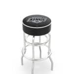 Los Angeles Kings 30-Inch Swivel Backless Bar Stool w/ Chrome Finish, Double-Ring Base, Cushion Seat 3 Los Angeles Kings 30-Inch Swivel Backless Bar Stool w/ Chrome Finish, Double-Ring Base, Cushion Seat