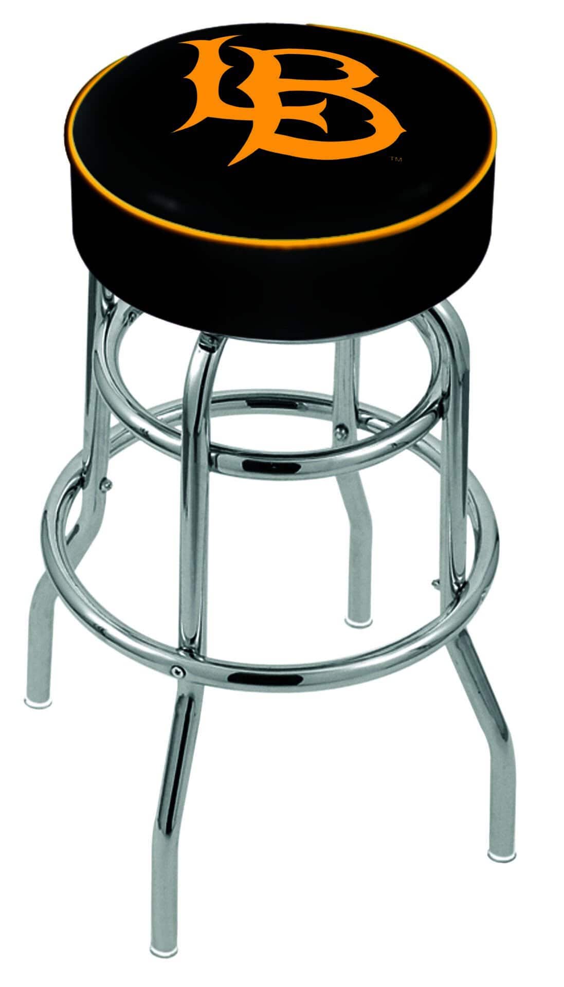 Long Beach State University 30-Inch Swivel Backless Bar Stool w/ Chrome Finish, Double-Ring Base, Cushion Seat 1 Long Beach State University 30-Inch Swivel Backless Bar Stool w/ Chrome Finish, Double-Ring Base, Cushion Seat