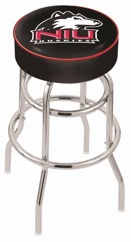 University of Northern Illinois 30-Inch Swivel Backless Bar Stool w/ Chrome Finish, Double-Ring Base, Cushion Seat 1 University of Northern Illinois 30-Inch Swivel Backless Bar Stool w/ Chrome Finish, Double-Ring Base, Cushion Seat