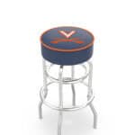 University of Virginia 25-Inch Swivel Backless Counter Stool w/ Chrome Finish, Double-Ring Base, Cushion Seat 3 University of Virginia 25-Inch Swivel Backless Counter Stool w/ Chrome Finish, Double-Ring Base, Cushion Seat