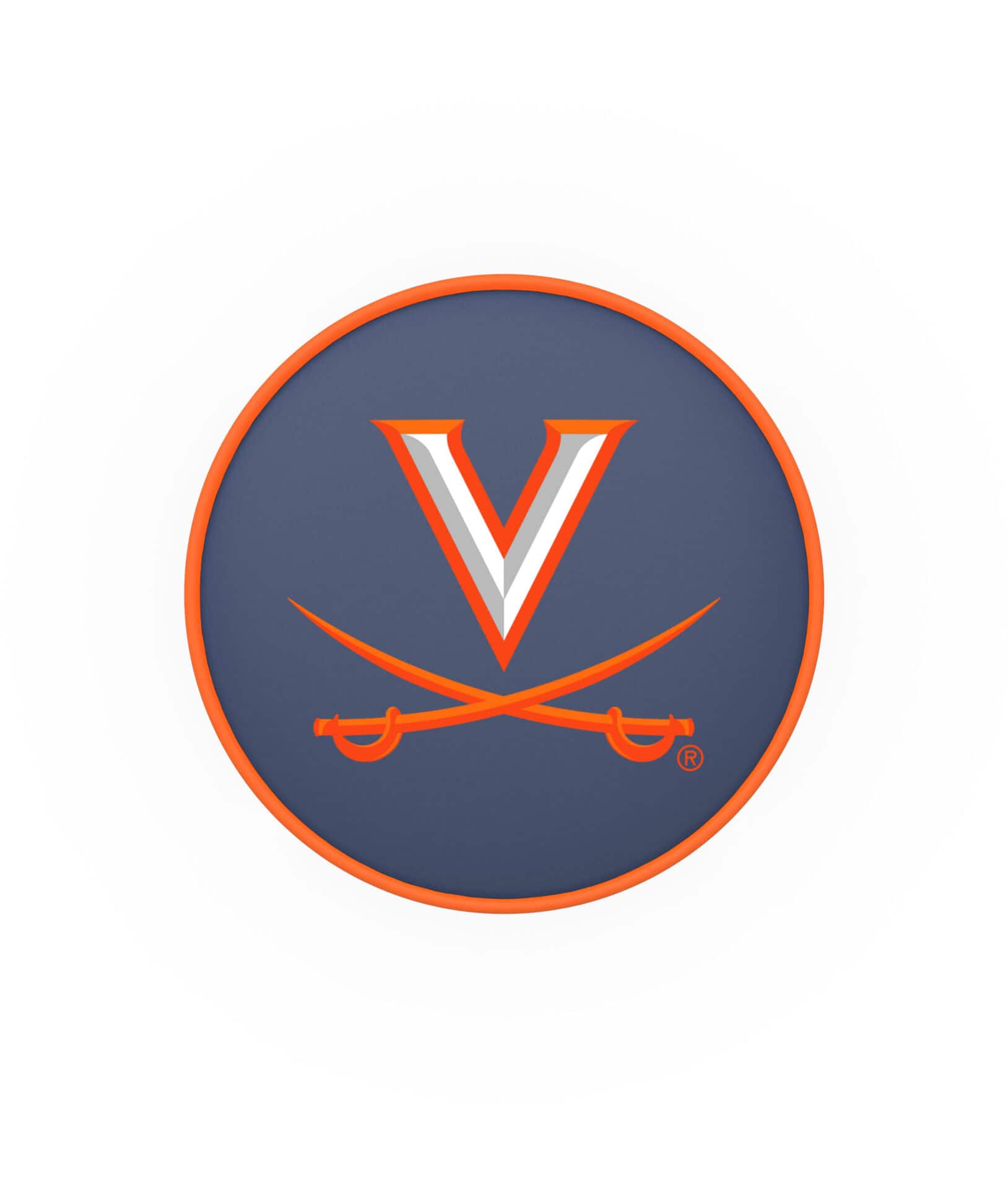 University of Virginia 25-Inch Swivel Backless Counter Stool w/ Chrome Finish, Double-Ring Base, Cushion Seat 2 University of Virginia 25-Inch Swivel Backless Counter Stool w/ Chrome Finish, Double-Ring Base, Cushion Seat - Image 2