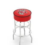 University of Wisconsin 25-Inch Swivel Backless Counter Stool w/ Chrome Finish, Double-Ring Base, Cushion Seat (Badger Logo) 3 University of Wisconsin 25-Inch Swivel Backless Counter Stool w/ Chrome Finish, Double-Ring Base, Cushion Seat (Badger Logo)