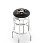 Anaheim Ducks 30-Inch Swivel Backless Bar Stool w/ Chrome Finish, Double-Ring Base, 2.75-Inch Chrome Ribbed Ring, 2.5-Inch Cushion Seat 3 Anaheim Ducks 30-Inch Swivel Backless Bar Stool w/ Chrome Finish, Double-Ring Base, 2.75-Inch Chrome Ribbed Ring, 2.5-Inch Cushion Seat