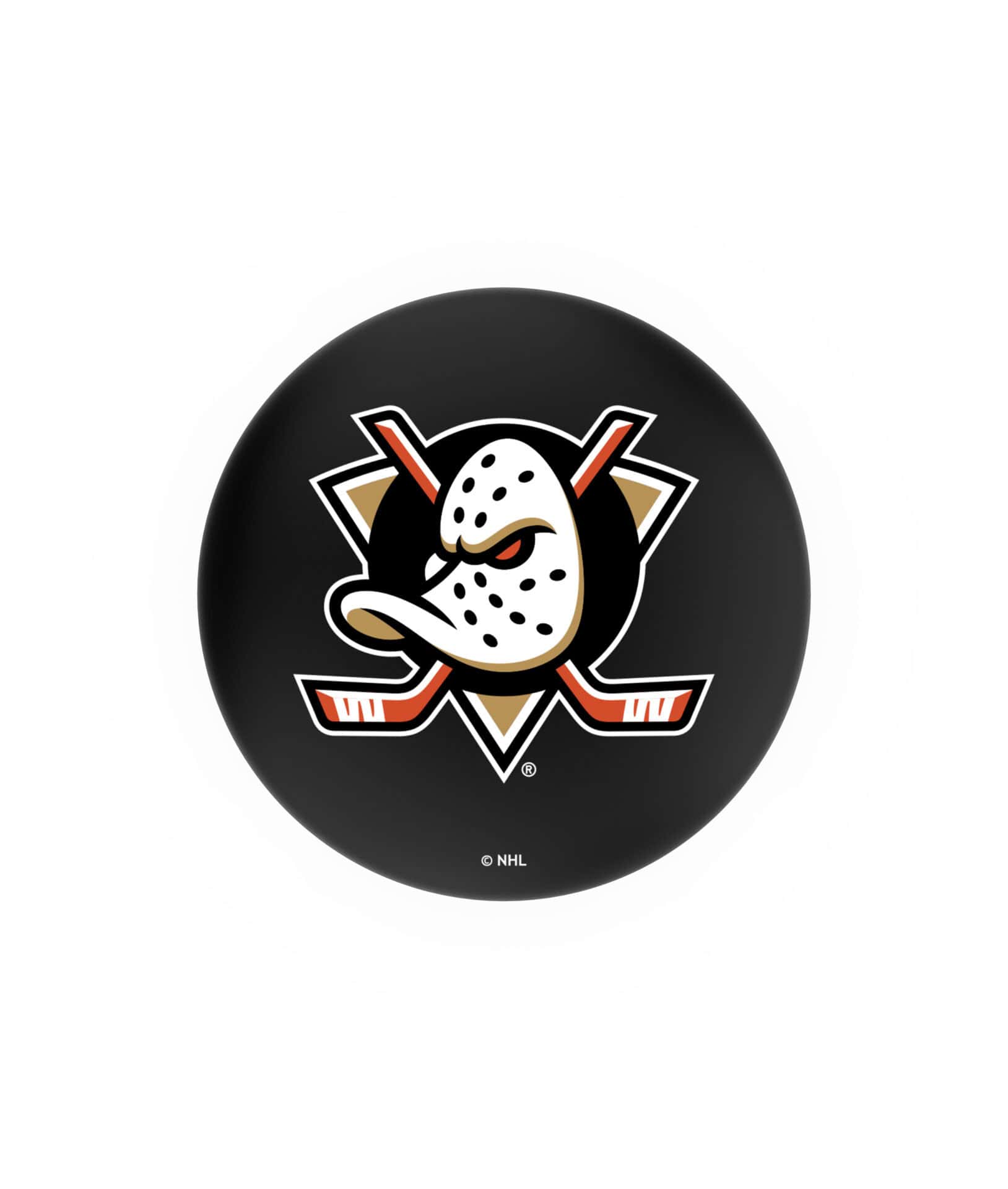 Anaheim Ducks 30-Inch Swivel Backless Bar Stool w/ Chrome Finish, Double-Ring Base, 2.75-Inch Chrome Ribbed Ring, 2.5-Inch Cushion Seat 2 Anaheim Ducks 30-Inch Swivel Backless Bar Stool w/ Chrome Finish, Double-Ring Base, 2.75-Inch Chrome Ribbed Ring, 2.5-Inch Cushion Seat - Image 2