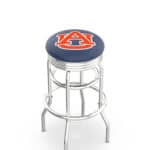 Auburn University 25-Inch Swivel Backless Counter Stool w/ Chrome Finish, Double-Ring Base, 2.75-Inch Chrome Ribbed Ring, 2.5-Inch Cushion Seat 3 Auburn University 25-Inch Swivel Backless Counter Stool w/ Chrome Finish, Double-Ring Base, 2.75-Inch Chrome Ribbed Ring, 2.5-Inch Cushion Seat