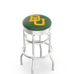 Baylor University 25-Inch Swivel Backless Counter Stool w/ Chrome Finish, Double-Ring Base, 2.75-Inch Chrome Ribbed Ring, 2.5-Inch Cushion Seat 3 Baylor University 25-Inch Swivel Backless Counter Stool w/ Chrome Finish, Double-Ring Base, 2.75-Inch Chrome Ribbed Ring, 2.5-Inch Cushion Seat