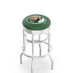 Bemidji State University 25-Inch Swivel Backless Counter Stool w/ Chrome Finish, Double-Ring Base, 2.75-Inch Chrome Ribbed Ring, 2.5-Inch Cushion Seat 3 Bemidji State University 25-Inch Swivel Backless Counter Stool w/ Chrome Finish, Double-Ring Base, 2.75-Inch Chrome Ribbed Ring, 2.5-Inch Cushion Seat