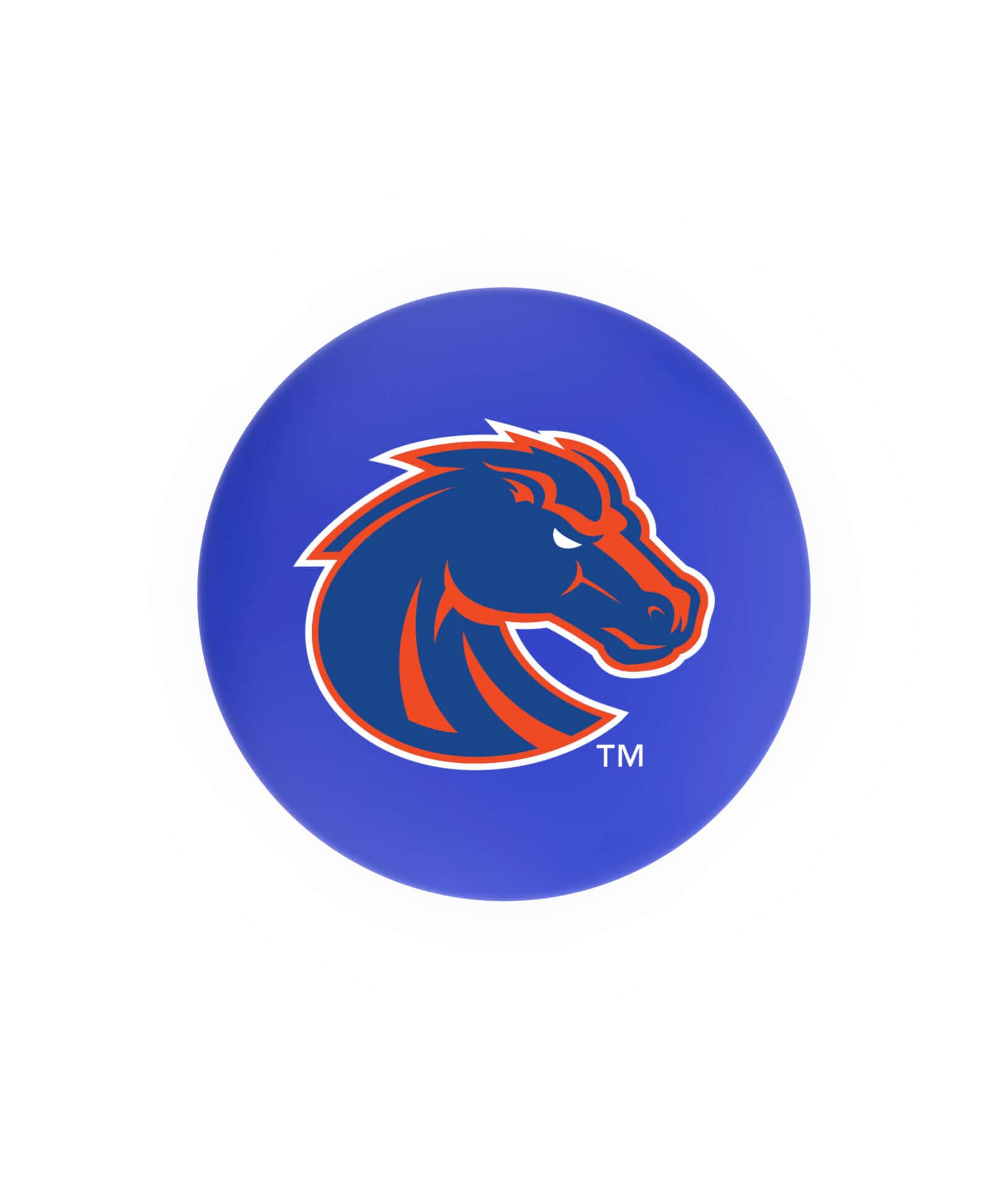 Boise State University 25-Inch Swivel Backless Counter Stool w/ Chrome Finish, Double-Ring Base, 2.75-Inch Chrome Ribbed Ring, 2.5-Inch Cushion Seat 2 Boise State University 25-Inch Swivel Backless Counter Stool w/ Chrome Finish, Double-Ring Base, 2.75-Inch Chrome Ribbed Ring, 2.5-Inch Cushion Seat - Image 2