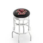 Boston College 25-Inch Swivel Backless Counter Stool w/ Chrome Finish, Double-Ring Base, 2.75-Inch Chrome Ribbed Ring, 2.5-Inch Cushion Seat 3 Boston College 25-Inch Swivel Backless Counter Stool w/ Chrome Finish, Double-Ring Base, 2.75-Inch Chrome Ribbed Ring, 2.5-Inch Cushion Seat