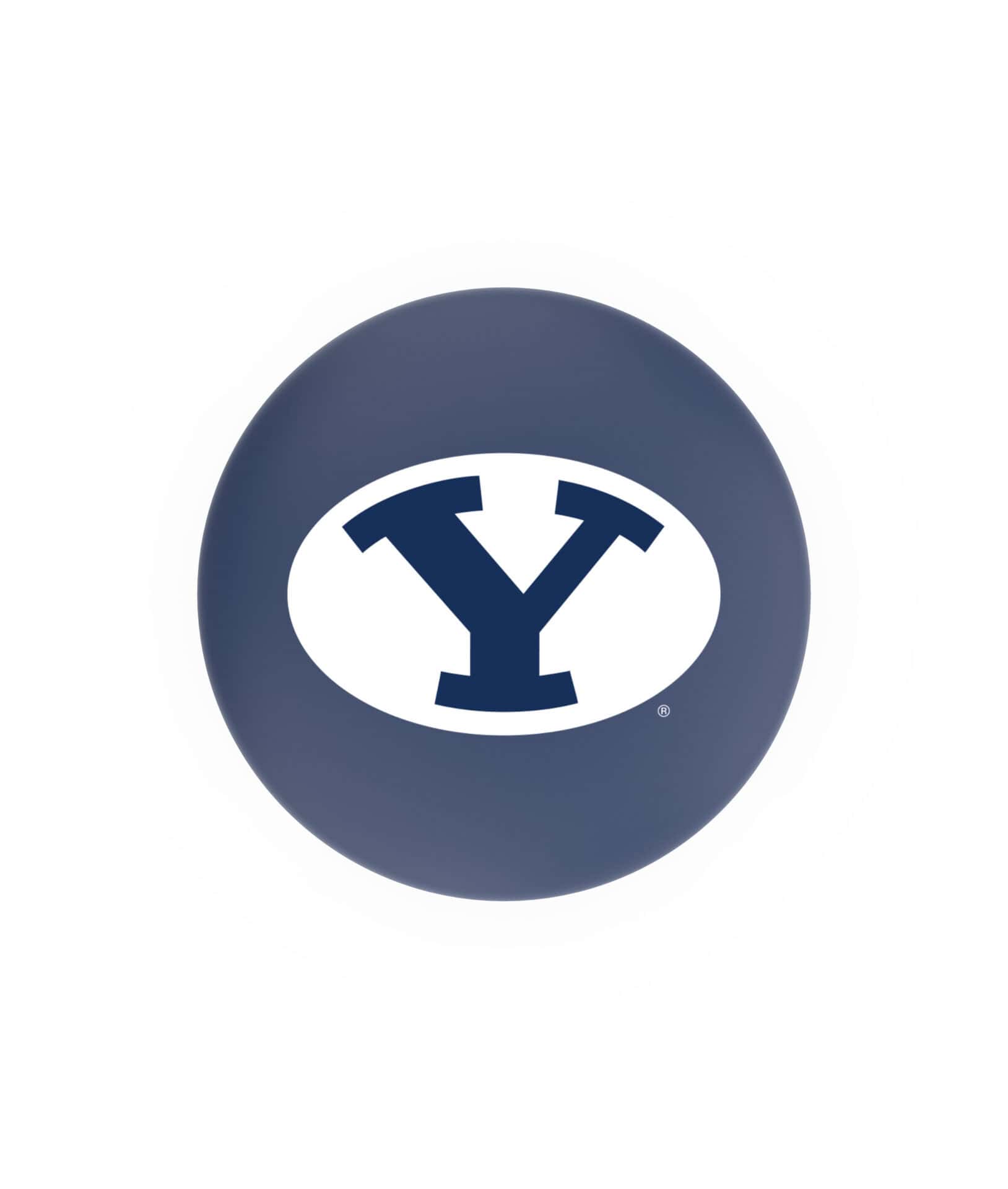 Brigham Young University 25-Inch Swivel Backless Counter Stool w/ Chrome Finish, Double-Ring Base, 2.75-Inch Chrome Ribbed Ring, 2.5-Inch Cushion Seat 2 Brigham Young University 25-Inch Swivel Backless Counter Stool w/ Chrome Finish, Double-Ring Base, 2.75-Inch Chrome Ribbed Ring, 2.5-Inch Cushion Seat - Image 2