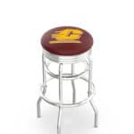 Central Michigan University 30-Inch Swivel Backless Bar Stool w/ Chrome Finish, Double-Ring Base, 2.75-Inch Chrome Ribbed Ring, 2.5-Inch Cushion Seat 3 Central Michigan University 30-Inch Swivel Backless Bar Stool w/ Chrome Finish, Double-Ring Base, 2.75-Inch Chrome Ribbed Ring, 2.5-Inch Cushion Seat