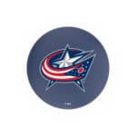 Columbus Blue Jackets 30-Inch Swivel Backless Bar Stool w/ Chrome Finish, Double-Ring Base, 2.75-Inch Chrome Ribbed Ring, 2.5-Inch Cushion Seat 4 Columbus Blue Jackets 30-Inch Swivel Backless Bar Stool w/ Chrome Finish, Double-Ring Base, 2.75-Inch Chrome Ribbed Ring, 2.5-Inch Cushion Seat