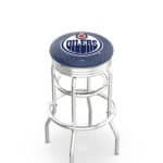 Edmonton Oilers 30-Inch Swivel Backless Bar Stool w/ Chrome Finish, Double-Ring Base, 2.75-Inch Chrome Ribbed Ring, 2.5-Inch Cushion Seat 3 Edmonton Oilers 30-Inch Swivel Backless Bar Stool w/ Chrome Finish, Double-Ring Base, 2.75-Inch Chrome Ribbed Ring, 2.5-Inch Cushion Seat