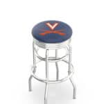 University of Virginia 25-Inch Swivel Backless Counter Stool w/ Chrome Finish, Double-Ring Base, 2.75-Inch Chrome Ribbed Ring, 2.5-Inch Cushion Seat 3 University of Virginia 25-Inch Swivel Backless Counter Stool w/ Chrome Finish, Double-Ring Base, 2.75-Inch Chrome Ribbed Ring, 2.5-Inch Cushion Seat