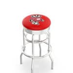 University of Wisconsin 25-Inch Swivel Backless Counter Stool w/ Chrome Finish, Double-Ring Base, 2.75-Inch Chrome Ribbed Ring, 2.5-Inch Cushion Seat (Badger Logo) 3 University of Wisconsin 25-Inch Swivel Backless Counter Stool w/ Chrome Finish, Double-Ring Base, 2.75-Inch Chrome Ribbed Ring, 2.5-Inch Cushion Seat (Badger Logo)