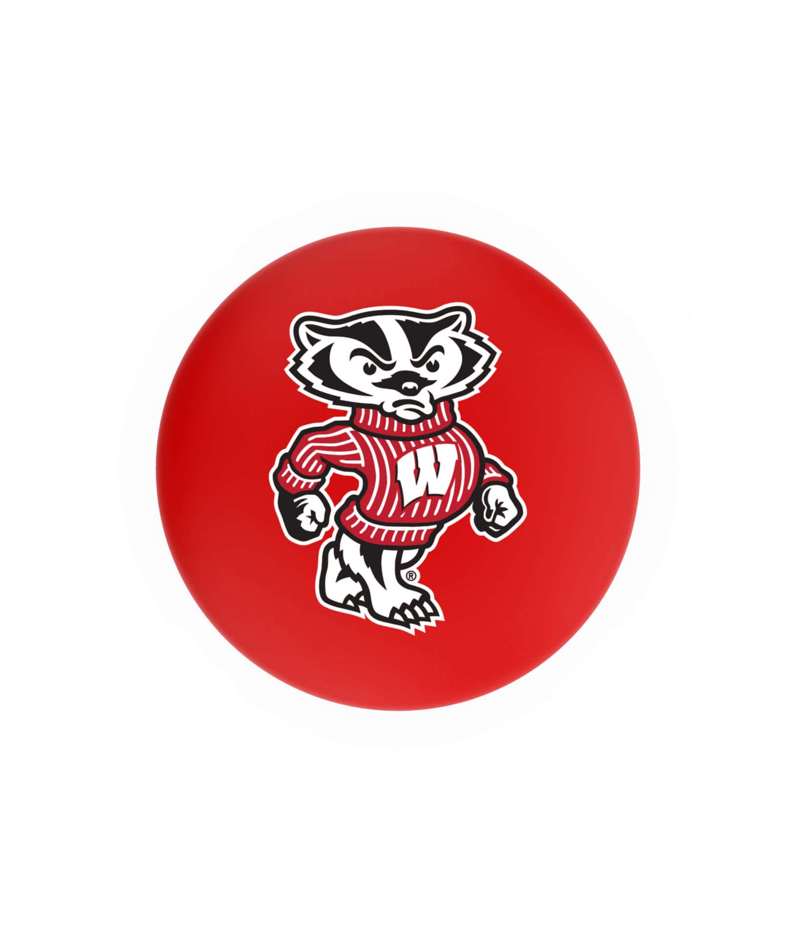University of Wisconsin 25-Inch Swivel Backless Counter Stool w/ Chrome Finish, Double-Ring Base, 2.75-Inch Chrome Ribbed Ring, 2.5-Inch Cushion Seat (Badger Logo) 2 University of Wisconsin 25-Inch Swivel Backless Counter Stool w/ Chrome Finish, Double-Ring Base, 2.75-Inch Chrome Ribbed Ring, 2.5-Inch Cushion Seat (Badger Logo) - Image 2